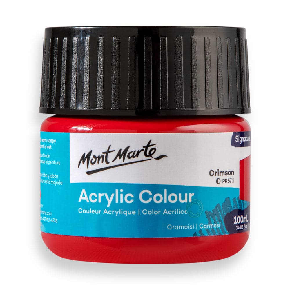 Mont Marte Acrylic Colour Paint 100ml โ Crimson